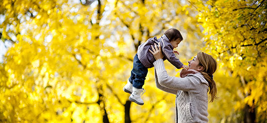 Mother and Toddler in Fall
